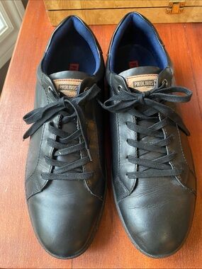 Pikolinos Black Leather Casual Lace Up Sneakers Men’s Size EU 45 US 11.5 Office